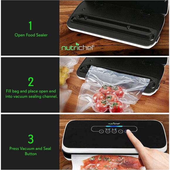 Nutrichef PKVS18BK Automatic Food Vacuum Sealer Air Sealing System Black NEW - Picture 5 of 5